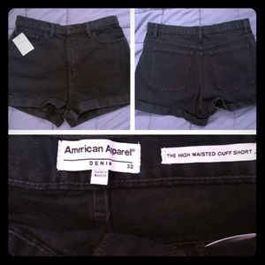 American Apparel black High Waisted shorts